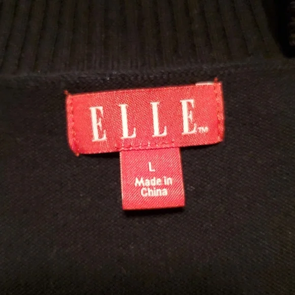 Elle Black Sequin Open Front Cropped Shrug Cardigan Sweater 3/4 Sleeve Size L - Picture 7 of 8